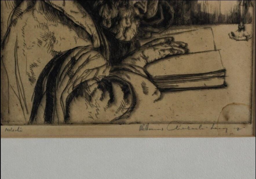 William Auerbach Levy Etching Melachi Signed - 3