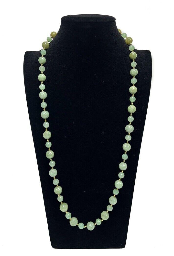 14k Yellow Gold Jade Single Strand Necklace (1 of 12)