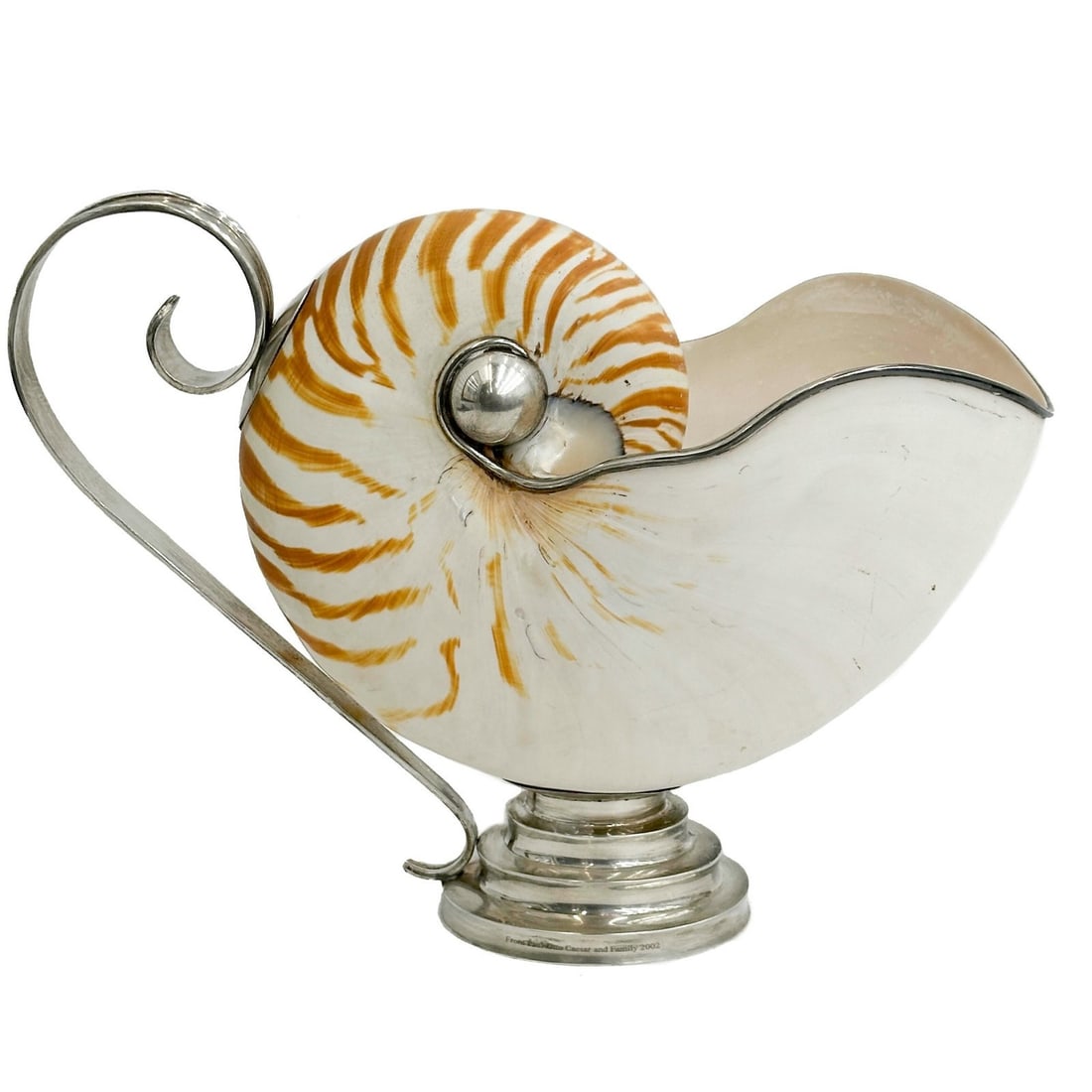 Sterling Silver Mounted Nautilus Shell Sauce Boat (1 of 9)