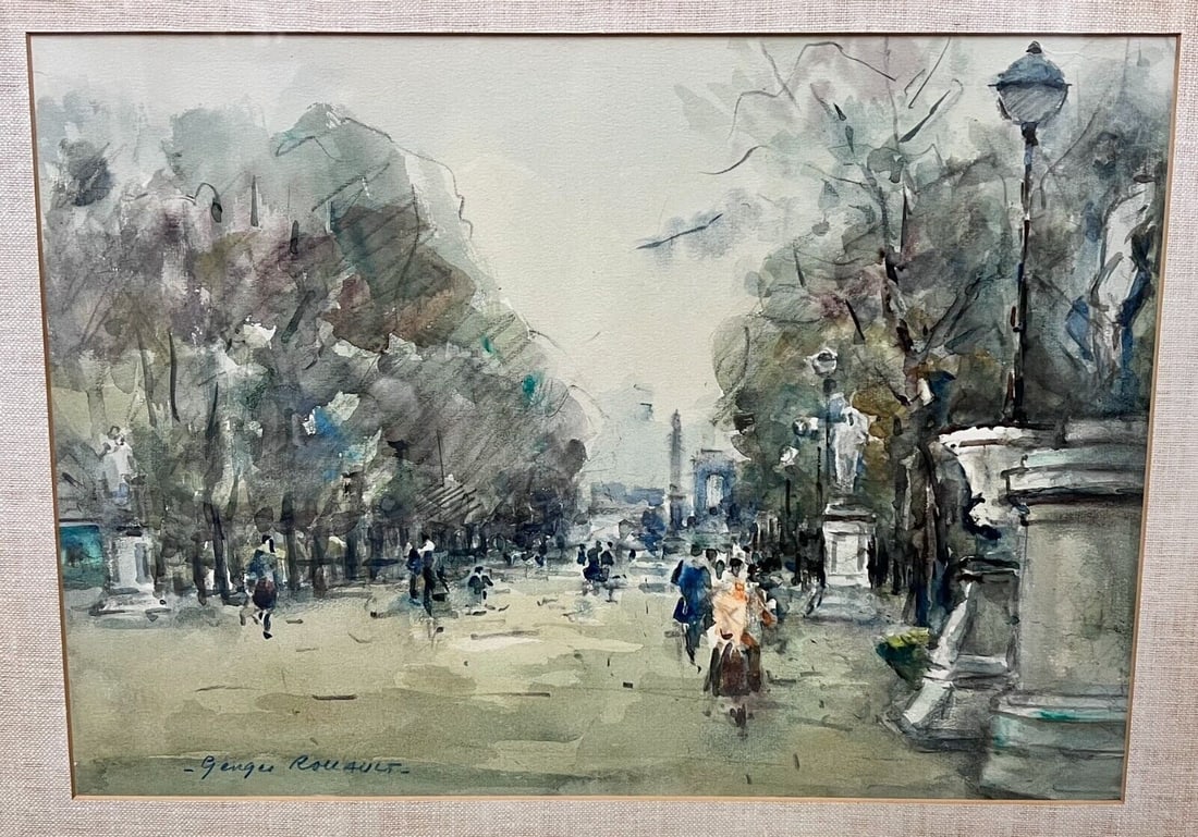 Georges Rouault Watercolor Painting Cityscape street scene c1900 (1 of 5)