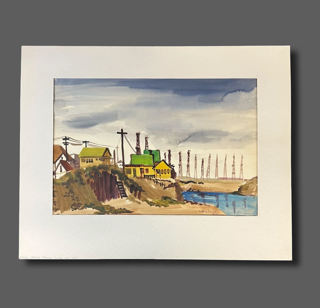 Dorothy Sklar Watercolor painting Playa Del Rey CA 1950 (1 of 10)