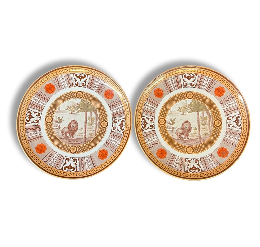 Pair of French Sarreguemines Chargers c1920 (1 of 9)