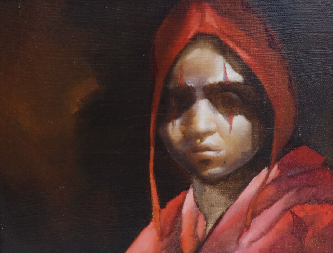 Charles Bragg (American 20th Century) Oil on Canvas, Man in Red Cloak (1 of 5)