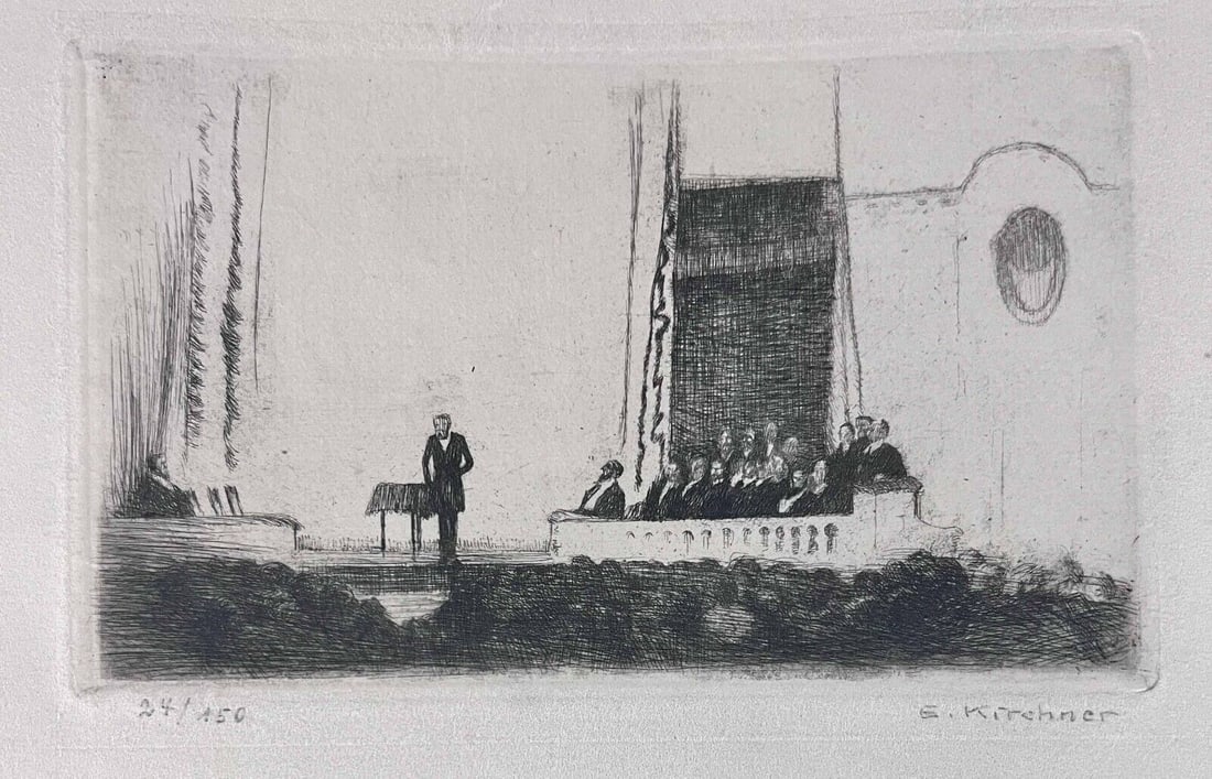 Eugen Kirchner German Etching Ltd Ed VORTRAGE 1919 (1 of 7)