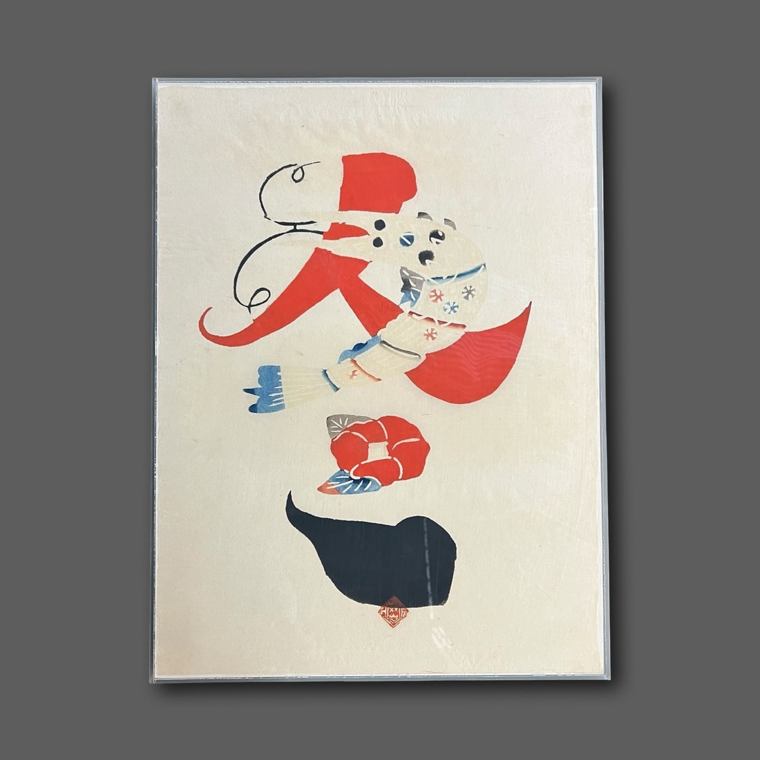 Kichiemon Okamura Japanese Stencil Print 4 Seasons WINTER (1 of 6)