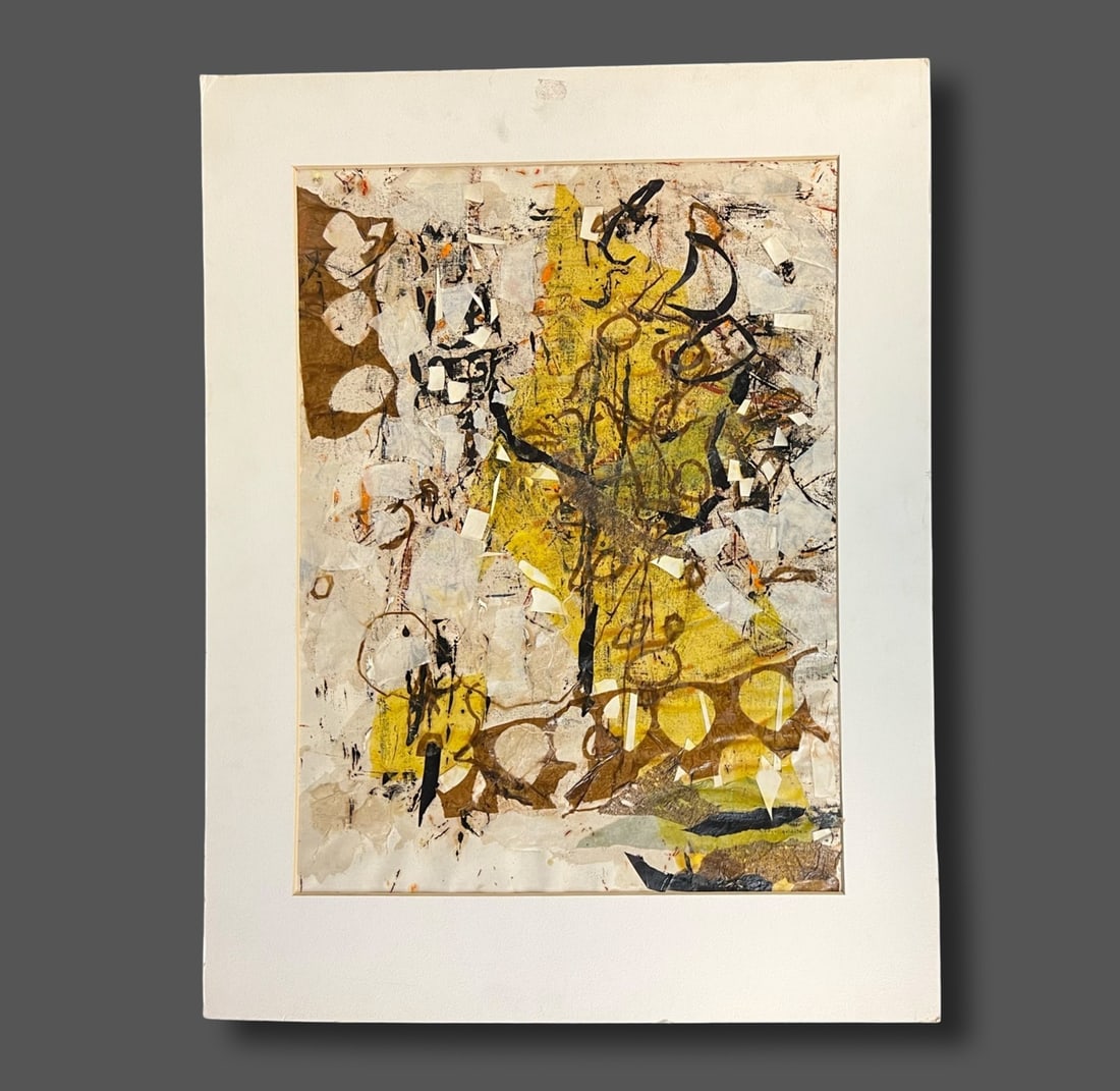 Gladys Goldstein Mixed Media Gold Forms c1957 (1 of 9)