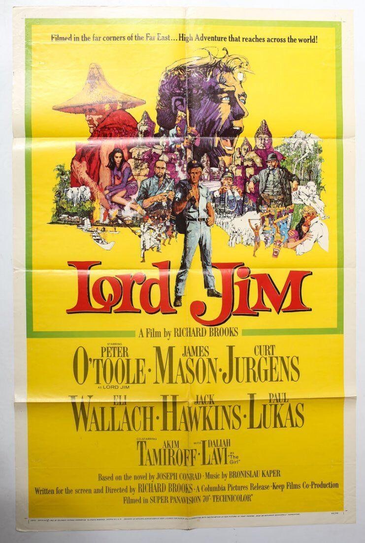 Genuine Theatrical Movie Poster Lord Jim 1965 Folded 1 Sheet (1 of 3)
