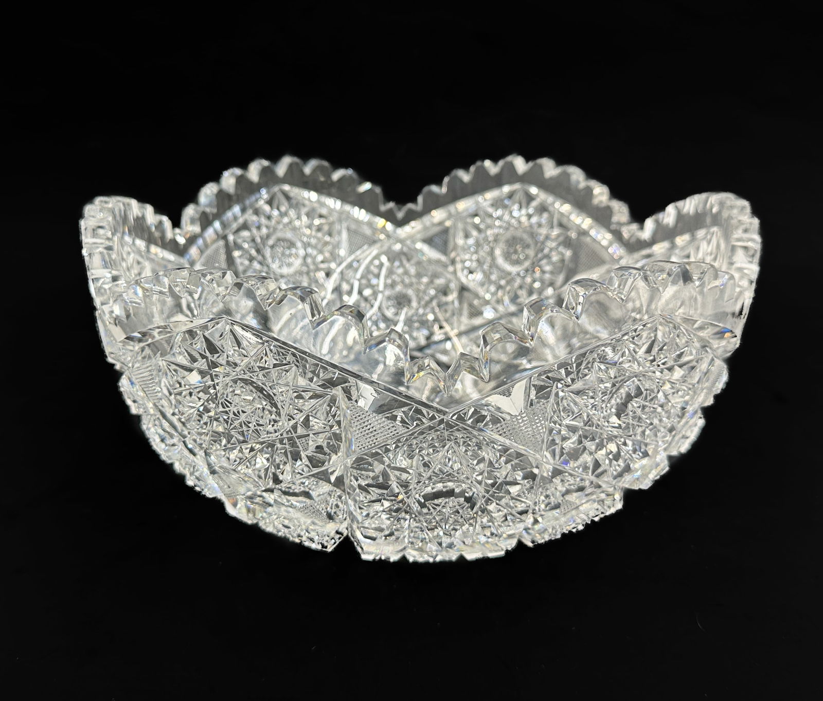 American Brilliant Cut 9 inch Glass Bowl (1 of 9)