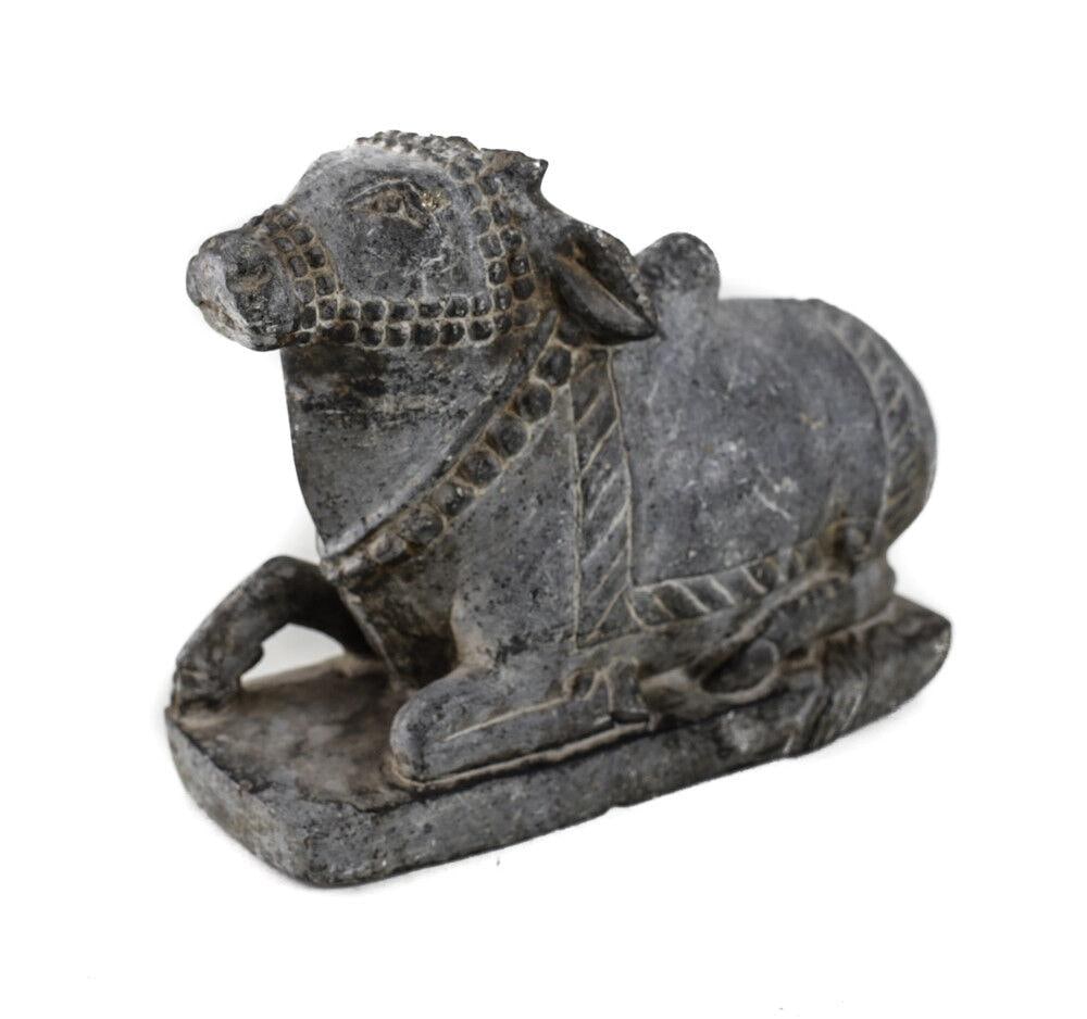 Antique Hand Carved Stone NANDI, Sacred bull of Shiva, Resting posture (1 of 4)