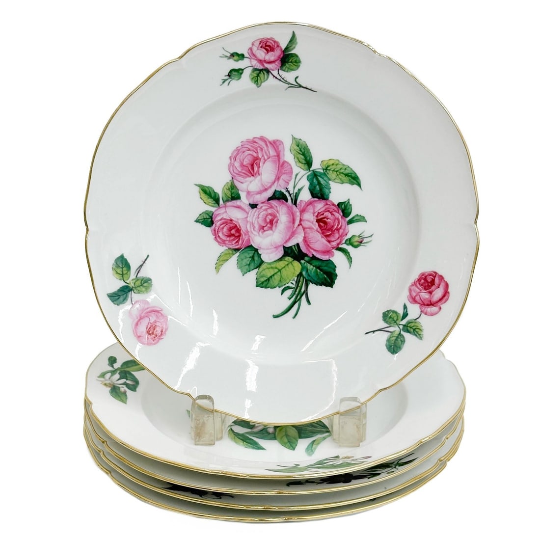 5 KPM Berlin Hand Painted Floral Porcelain Plates c1850 (1 of 8)