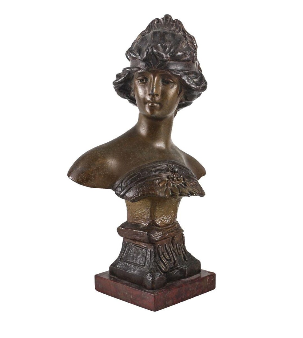 Pablo Ritual Portuguese Art Nouveau Statuette Junon Patinated Spelter (1 of 5)
