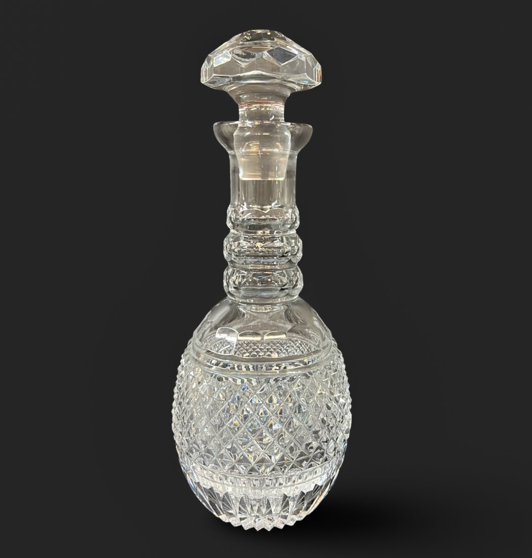 St Louis Trianon crystal wine Decanter criss cross cuts (1 of 8)