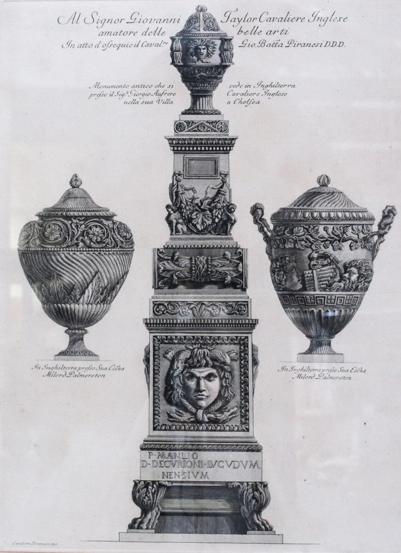 Giovanni Battista Piranesi Italian 1720-1778 Etching Vasi Candelabri (1 of 3)