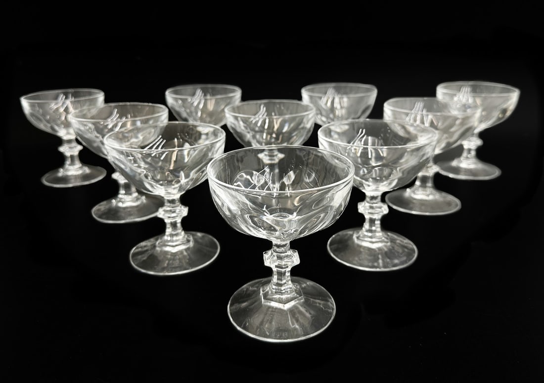 10 Cristal D'Arques Durand Champagne Sherbet Glass Goblets in Rambouillet (1 of 6)