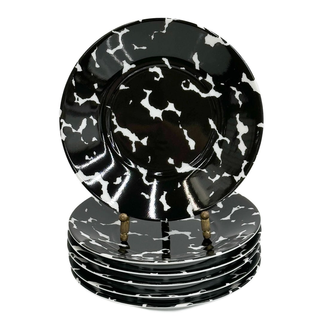 6 Swid Powell Porcelain 5.75 in Plates in Notebook Black & White (1 of 6)