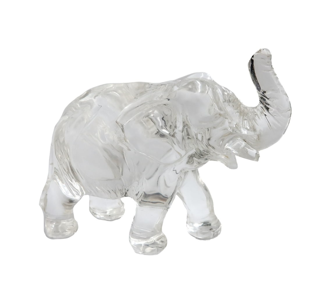 Rock Crystal Elephant Figurine 2nd Half 20th Century (1 of 13)