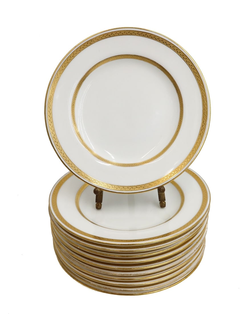 11 Minton England for Tiffany & Co Porcelain Gilt Bread Plates circa 1910 (1 of 6)
