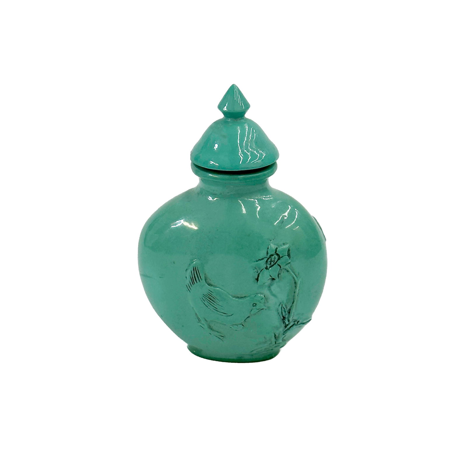 Chinese Hand Carved Turquoise Stone Snuff Bottle (1 of 5)