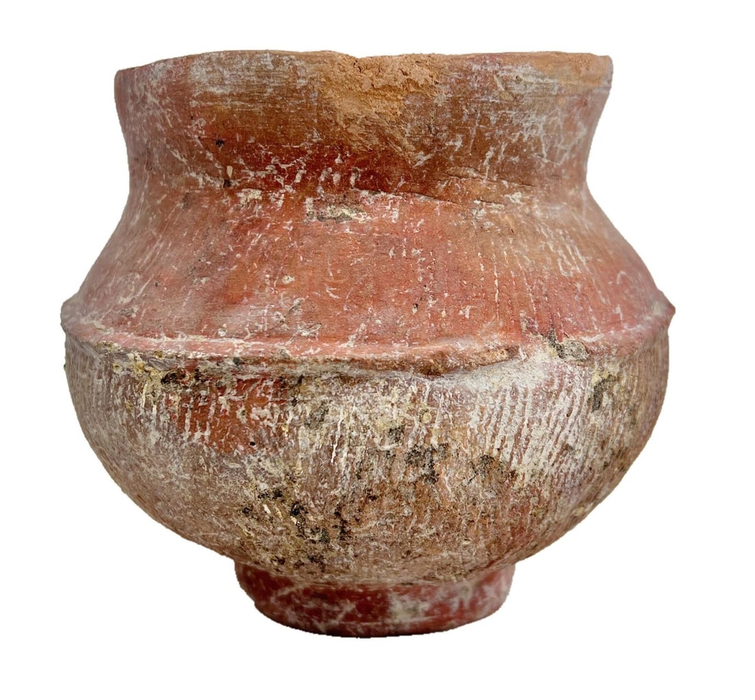 Archaic Ban Chiang Pottery Jar Thailand Red earthenware with incised designs (1 of 6)