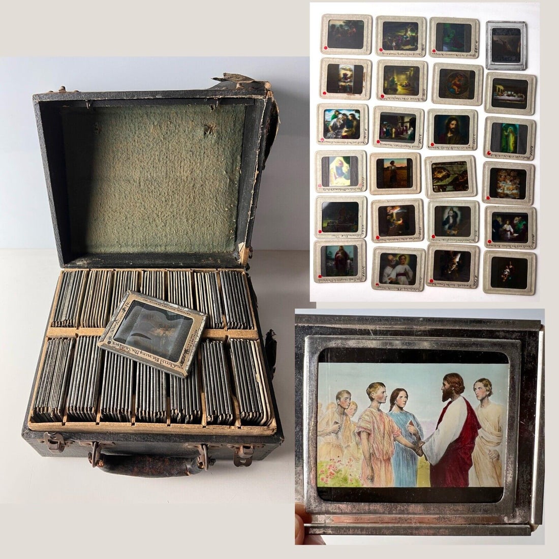 121pc Victor Animatograph & Metal-Mat Slides featherweight Magic Lantern c1915 (1 of 12)