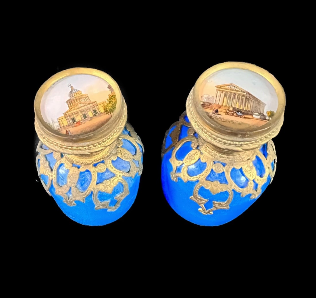 Blue Opaline Grand Tour Scent Perfume Bottles (1 of 10)