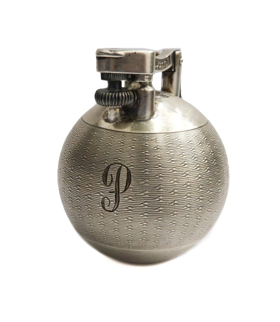 Dunhill English Sterling Silver Guilloche Pattern Ball Form Lighter 1929 (1 of 16)