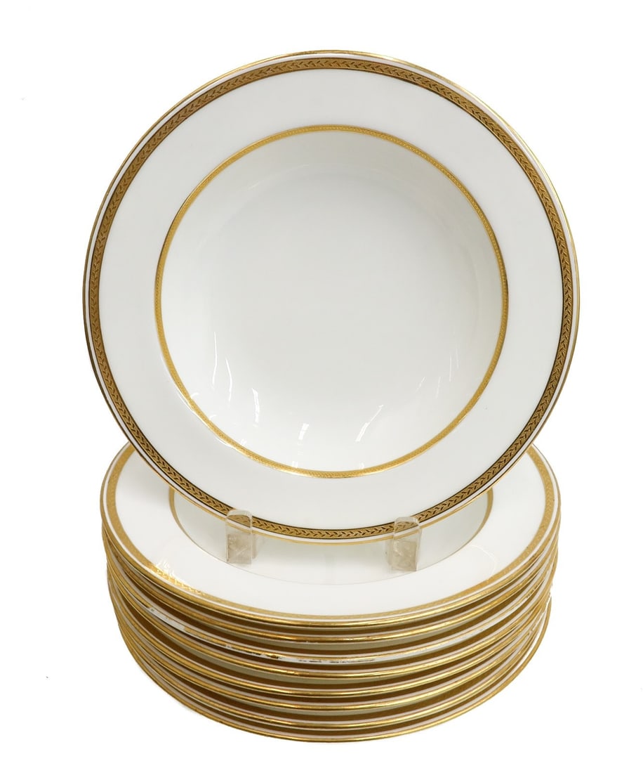 9 Minton England for Tiffany & Co Porcelain 9.5 inch Soup Bowls circa 1910 (1 of 6)