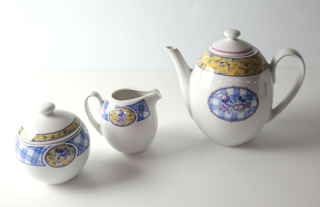 Discontinued 3pc Euro Disney Disneyland Paris Teapot, Creamer and Sugar Bowl, (1 of 4)