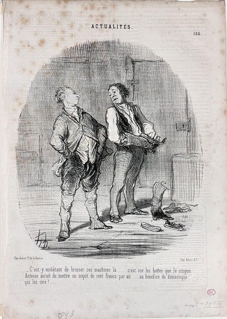 Honore Daumier Lithograph Actualities No.186 Charivari 1849 (1 of 4)