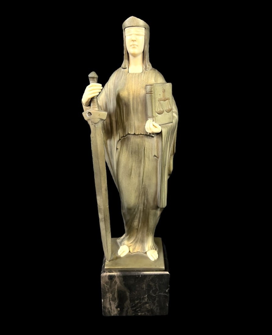 Hans Harders Bronze figure Blind Justice Late 19th Century (1 of 8)