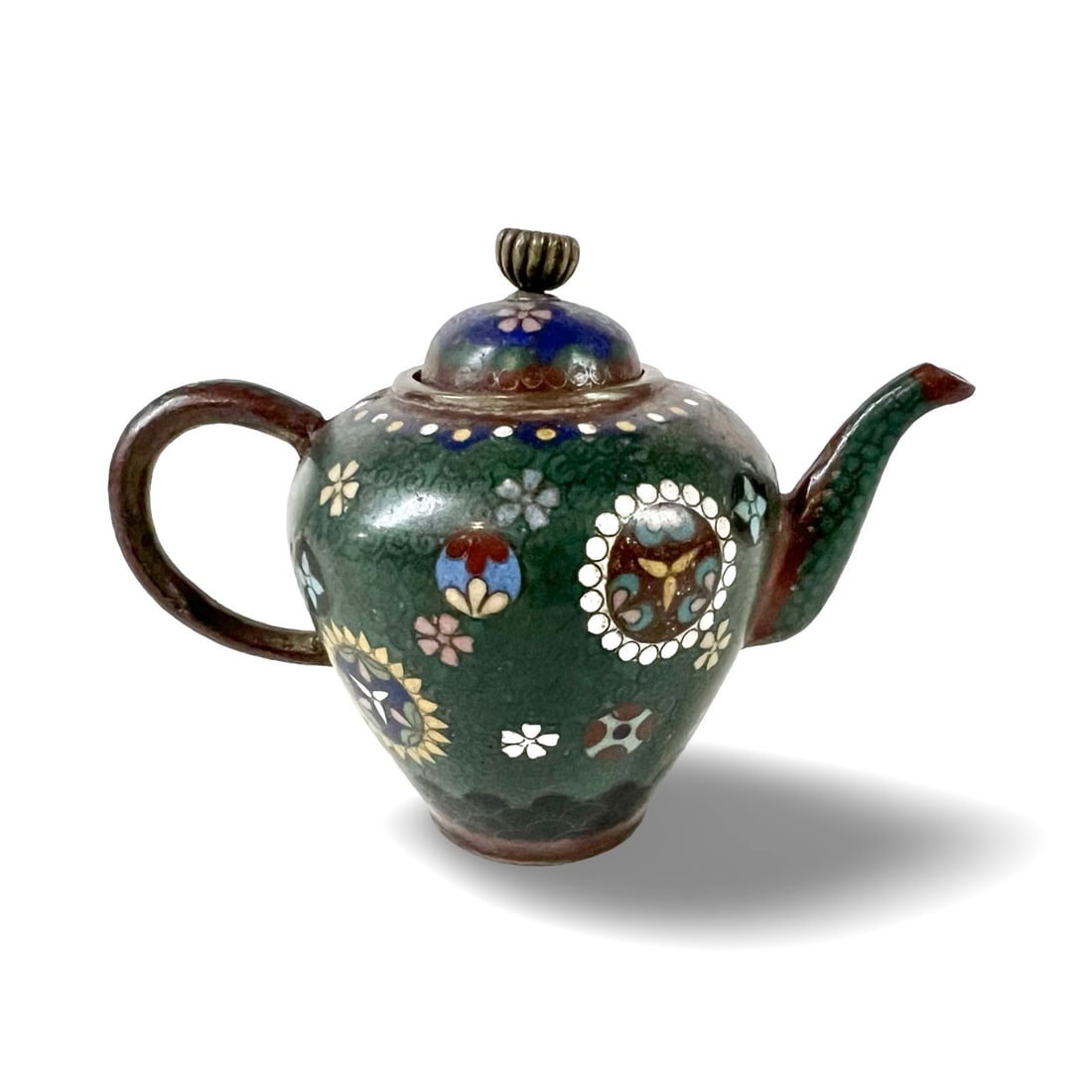Miniature Japanese cloisonne enamel teapot Meiji (1 of 7)