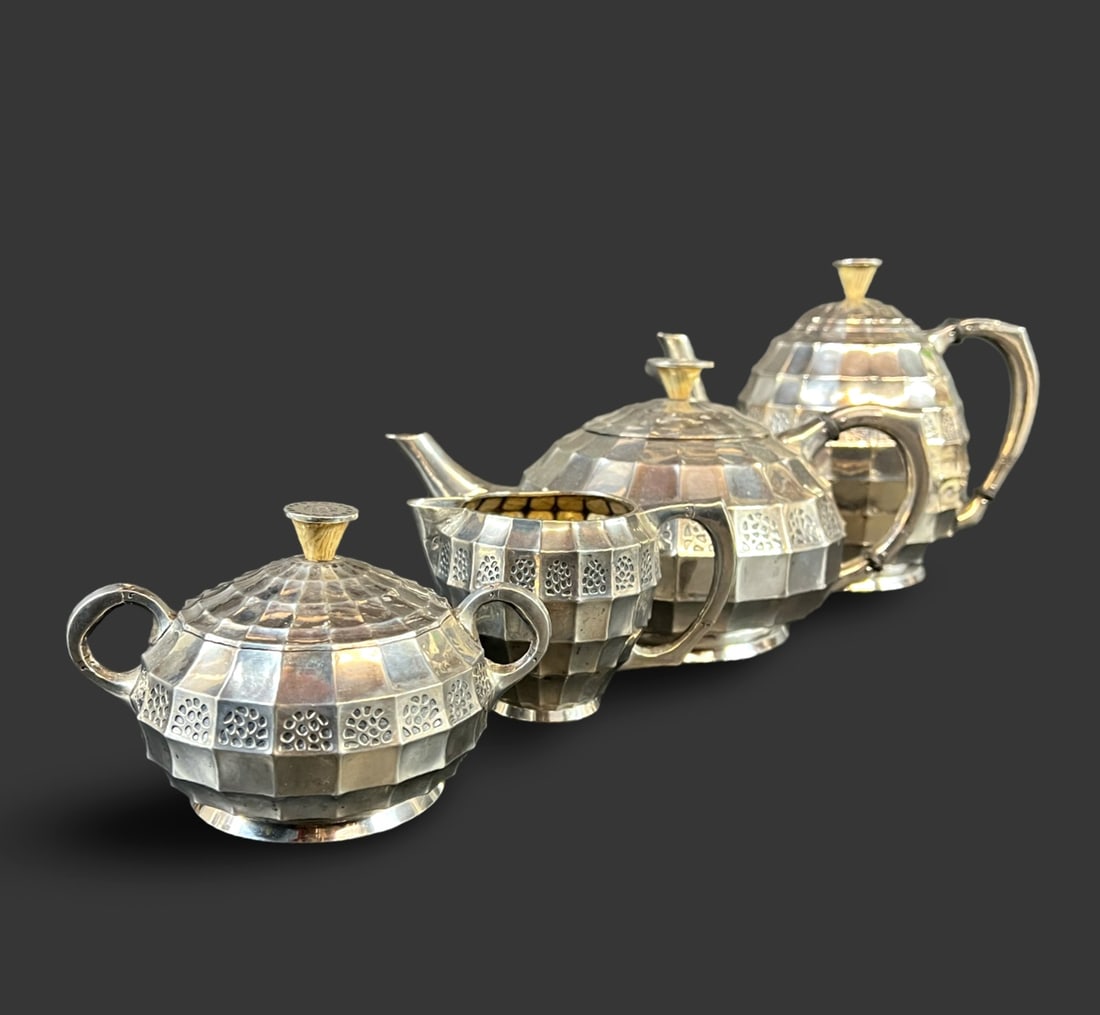 Franz Boeres Bores by Bruckmann & Sohne 800 Silver Art Nouveau Tea Service (1 of 20)