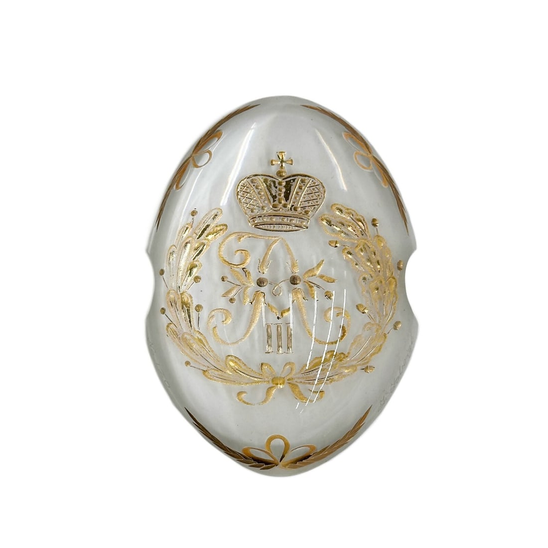 Theo Faberge The Alexander III Crystal Egg Paperweight Signed COA with Case (1 of 6)