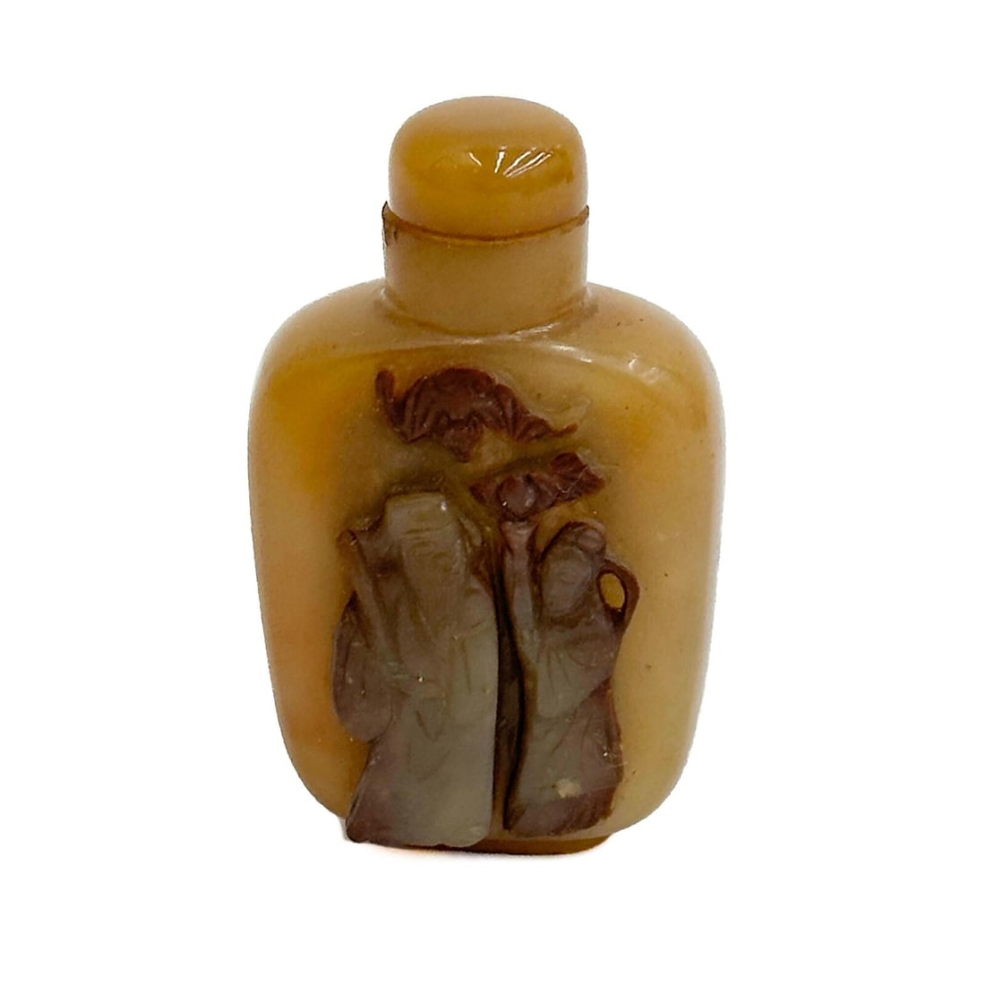 Chinese Carved Beige and Honey Agate Snuff Bottle Figures circa 1850 (1 of 6)