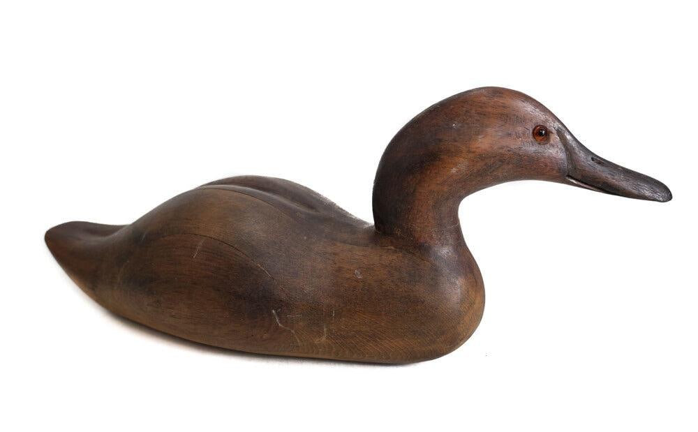 Jack Brackney Black Duck, hand carved Decoy Glass eyes Signed (1 of 3)