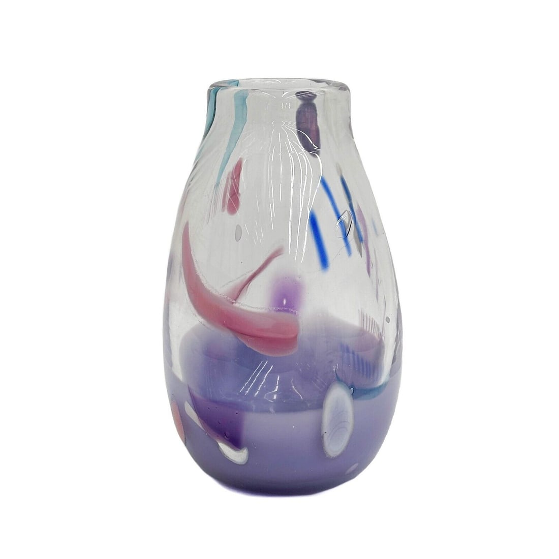 Duncan McClellan Art Glass Vase Colorful Patchwork Fused Glass Signed (1 of 8)