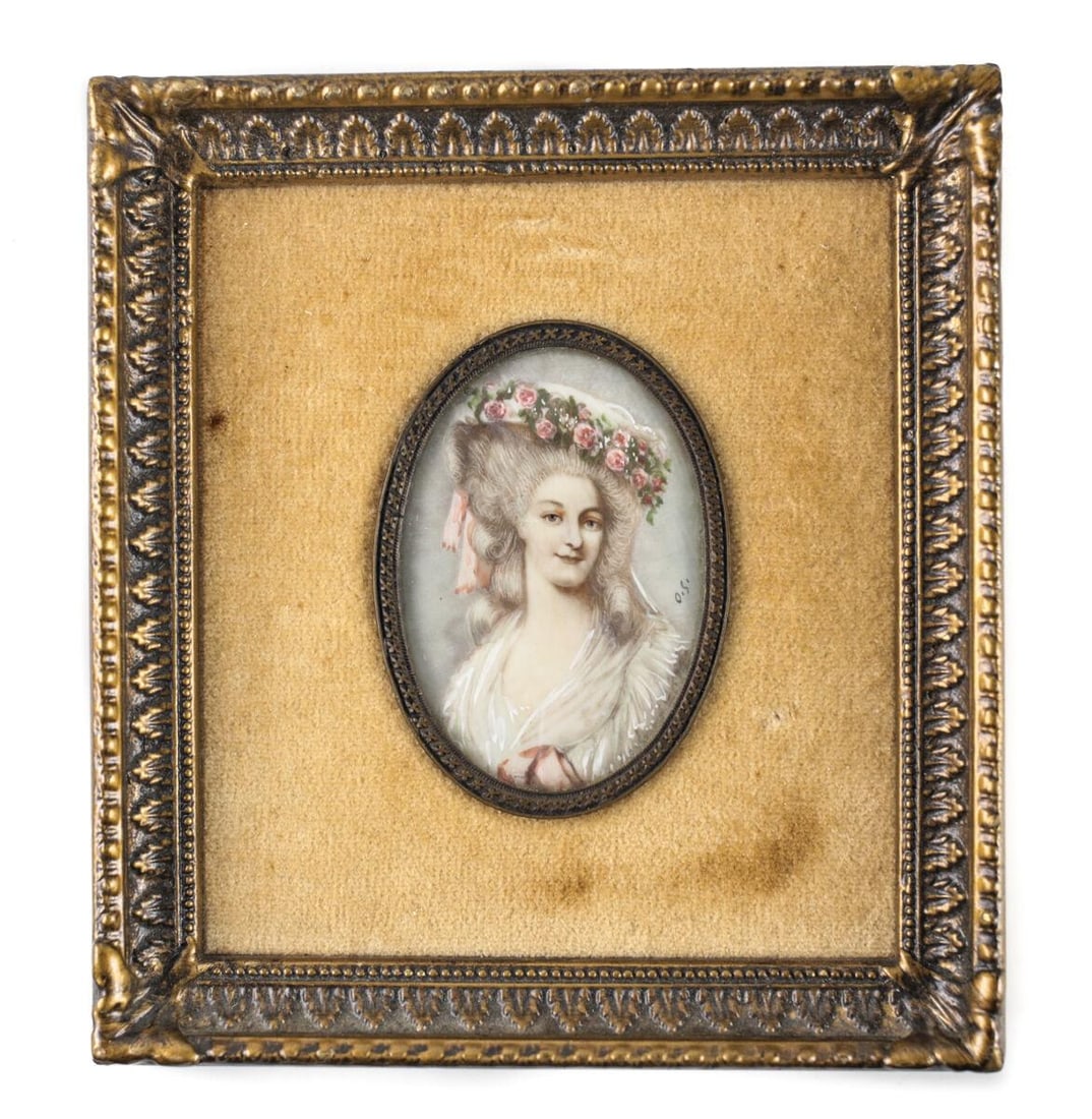19th century Continental Hand Painted Portrait Miniature 19th Century Costumed (1 of 4)