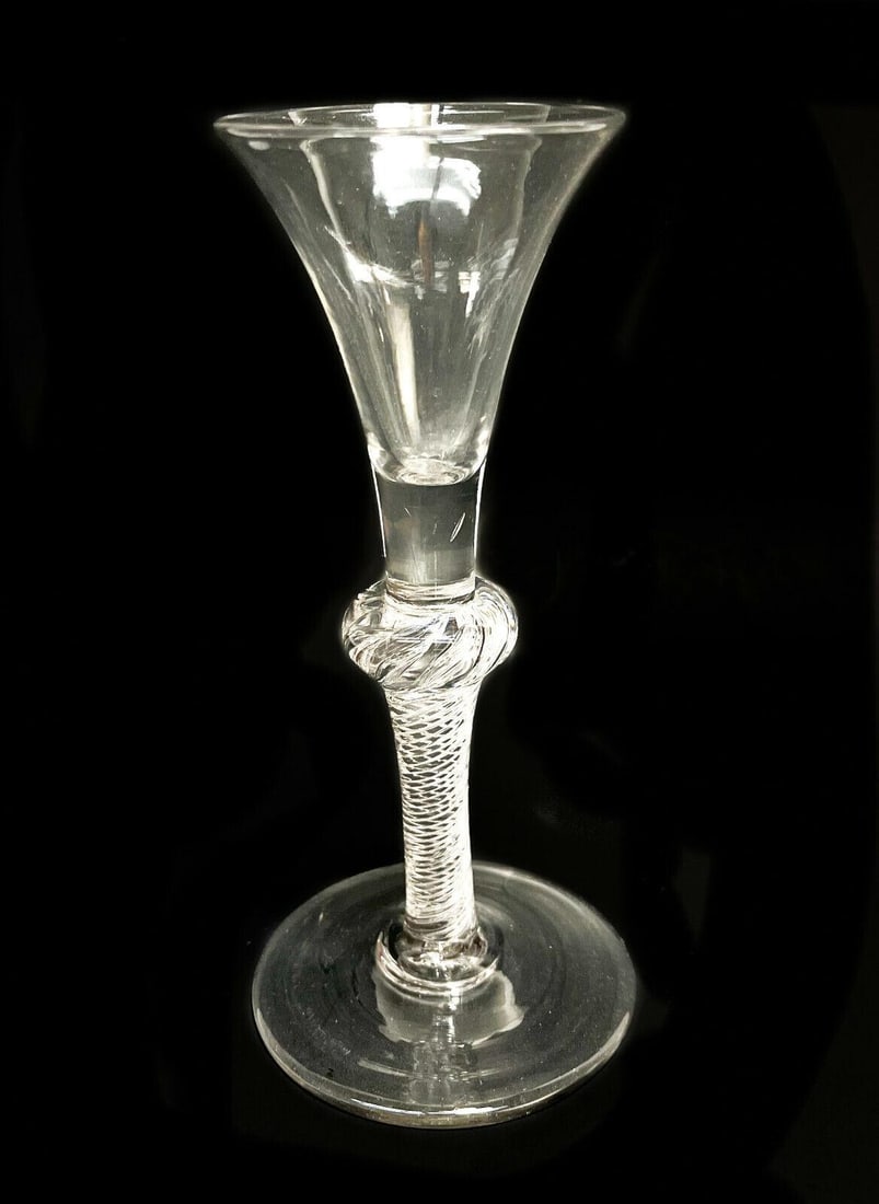 English Georgian Wine Goblet, Air Twist Stem 18th Century (1 of 5)