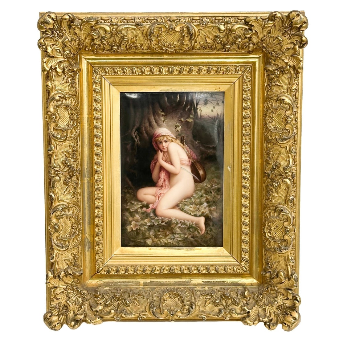 KPM Berlin Hand Painted Porcelain Portrait Plaque Maiden Framed (1 of 7)
