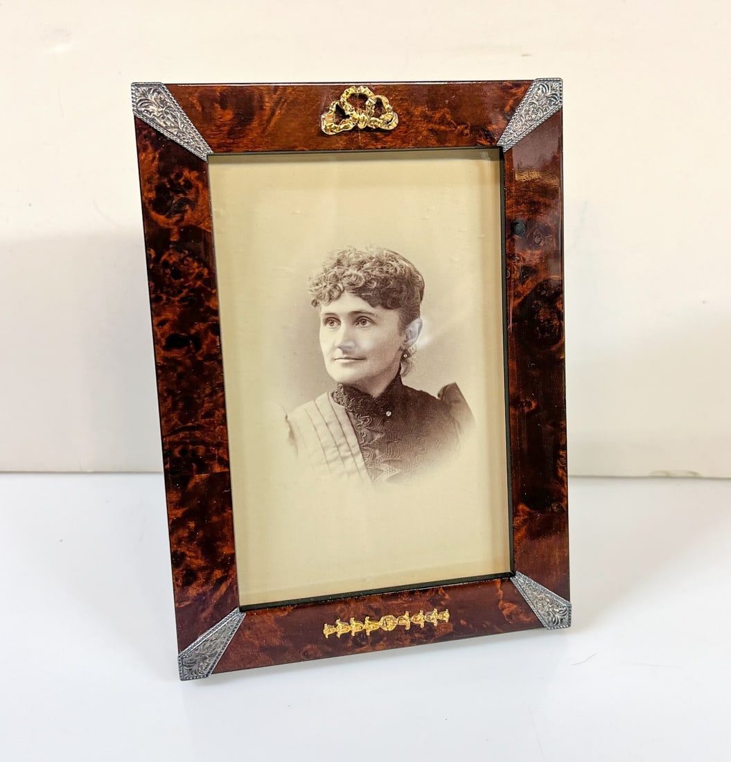 Vintage Selli G Gabriello Florence Wood Photo Frame Gilt Sterling Silver 4x6 (1 of 6)