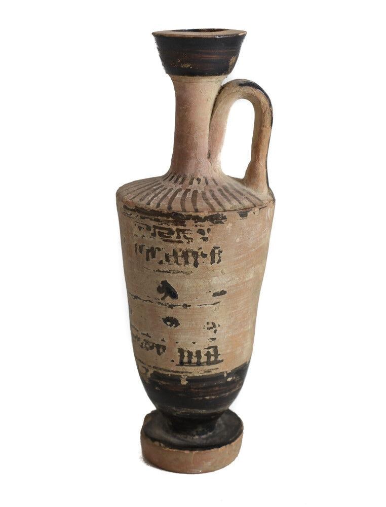 Archaic Greek Lekythos Funerary Bottle Terracotta black slip c550 BC (1 of 4)
