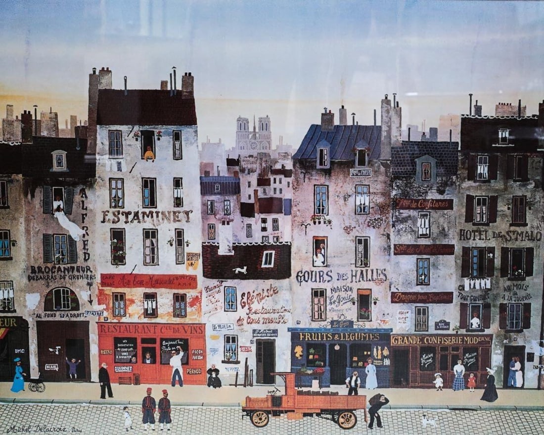 Michel Delacroix (French 1933-) Lithograph Au bon Muscadet 1976 (1 of 3)