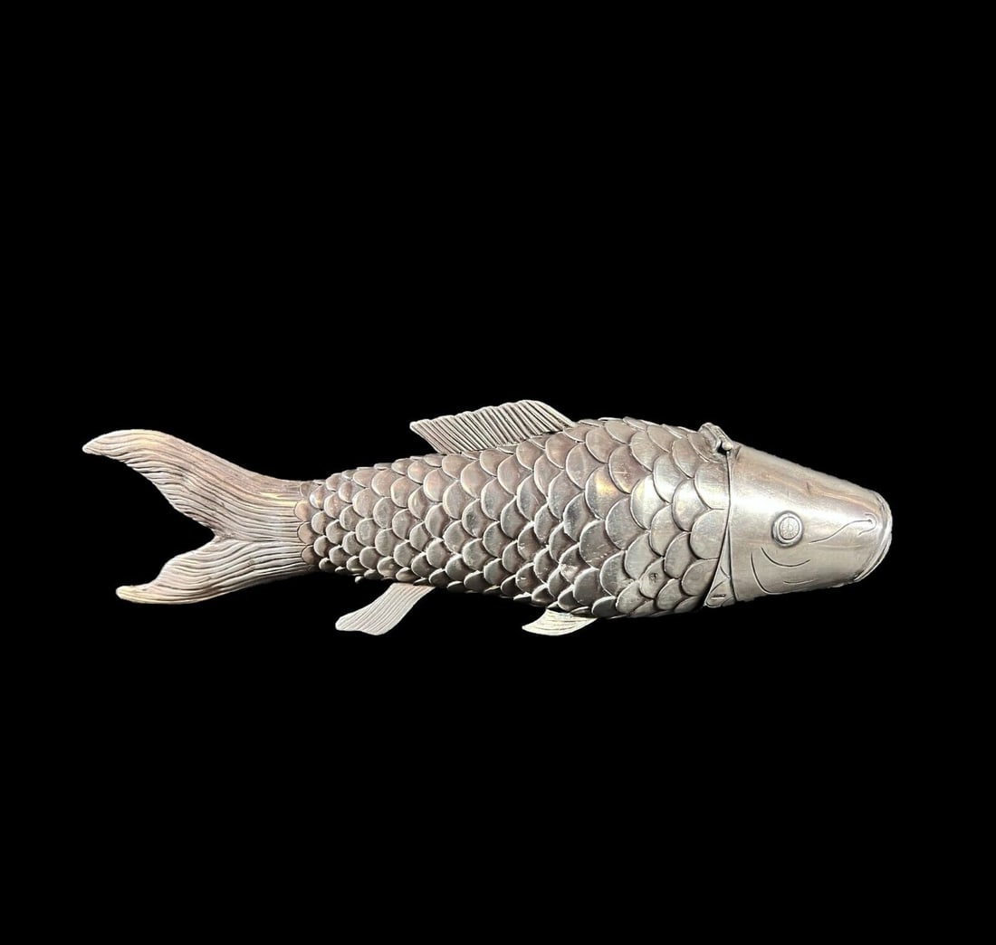 Khlebnikov 88 zolotnik Russian silver Judaica Fish Spice Box c1900 (1 of 13)