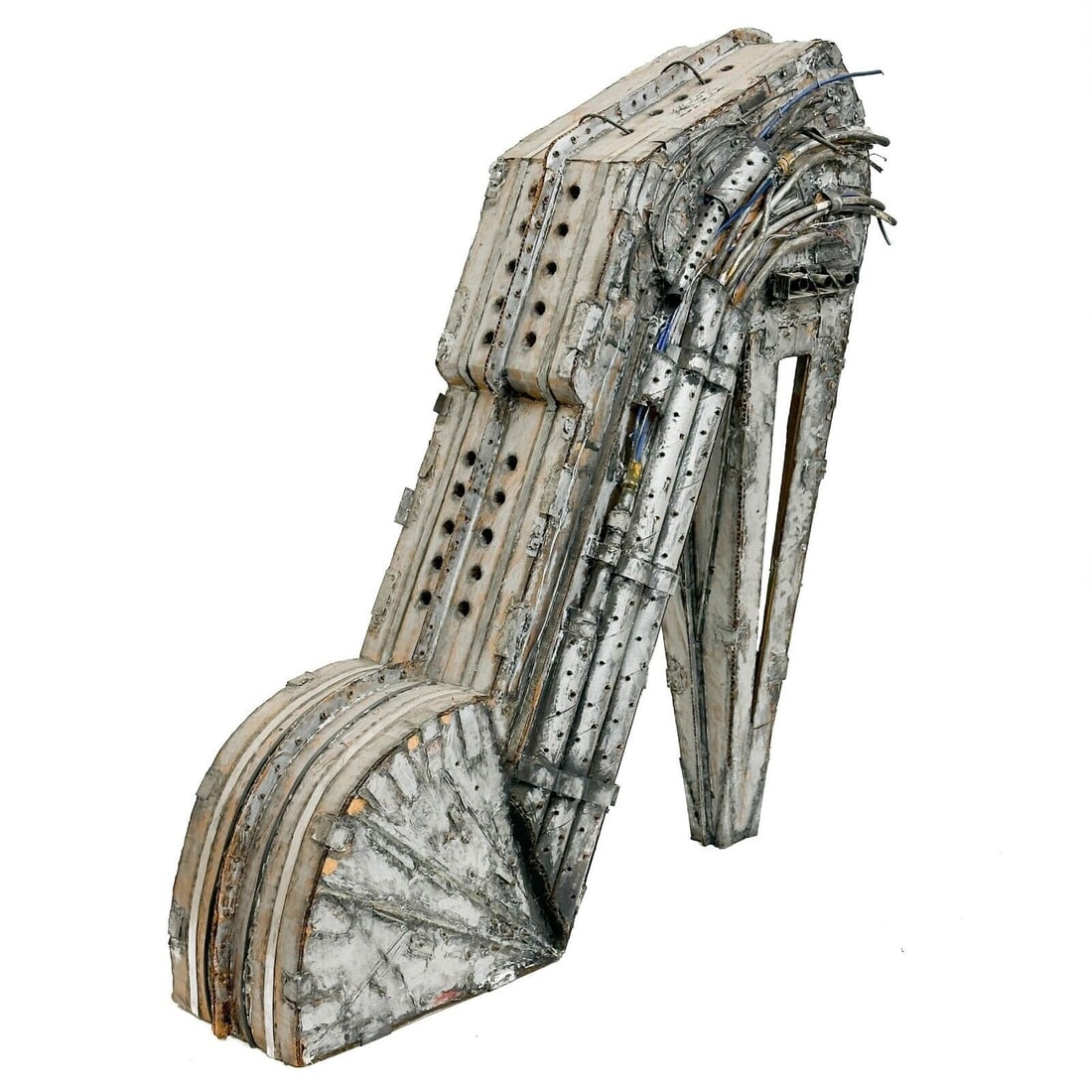 Nick De Angelis (US 20th C) Industrial Paper Mache Cardbord High Heel Sculpture: Nick De Angelis (American 20th Century) industrial, paper mache, and wire high heel sculpture. Artist signed to the underside. Nick de Angelis (June 21, 1921 – 2004) was an American artist who lived