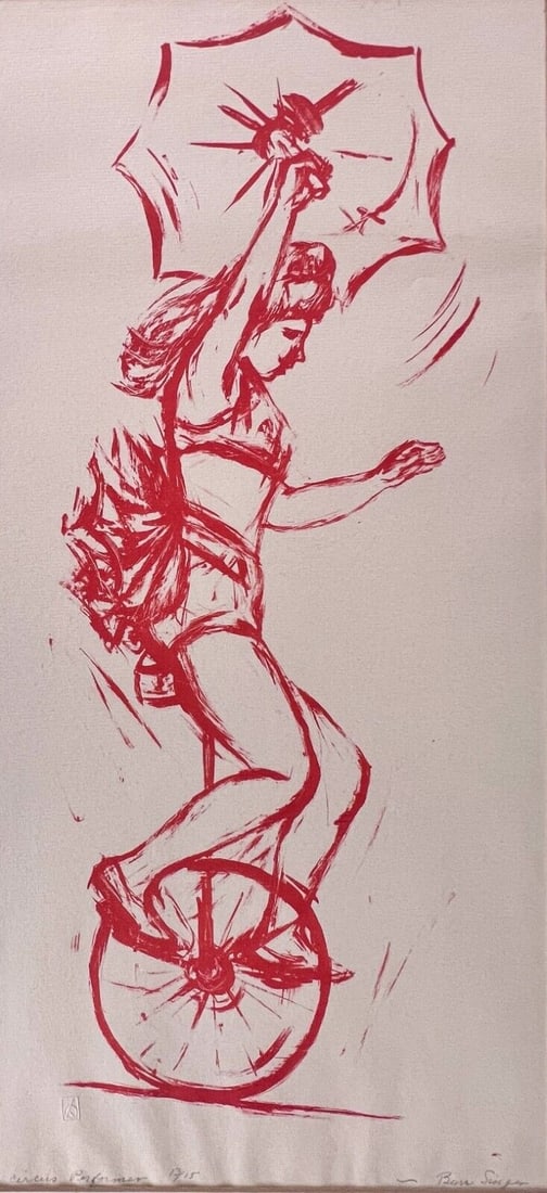 Burr Singer Lithograph in one color Circus Performer Ltd Ed (1 of 7)