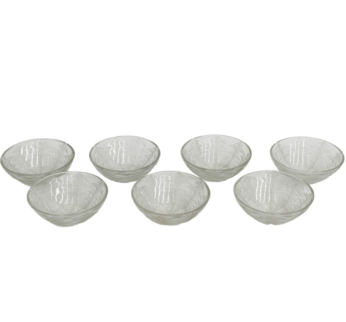 7 Rene Lalique & VDA Lalique France Small 5in Glass Bowls Pissenlit Dandelion (1 of 8)