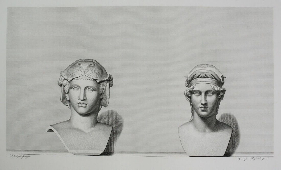 Early 19th century Engraving Roman Greek Antiquity Figural bust Mithradates (1 of 3)