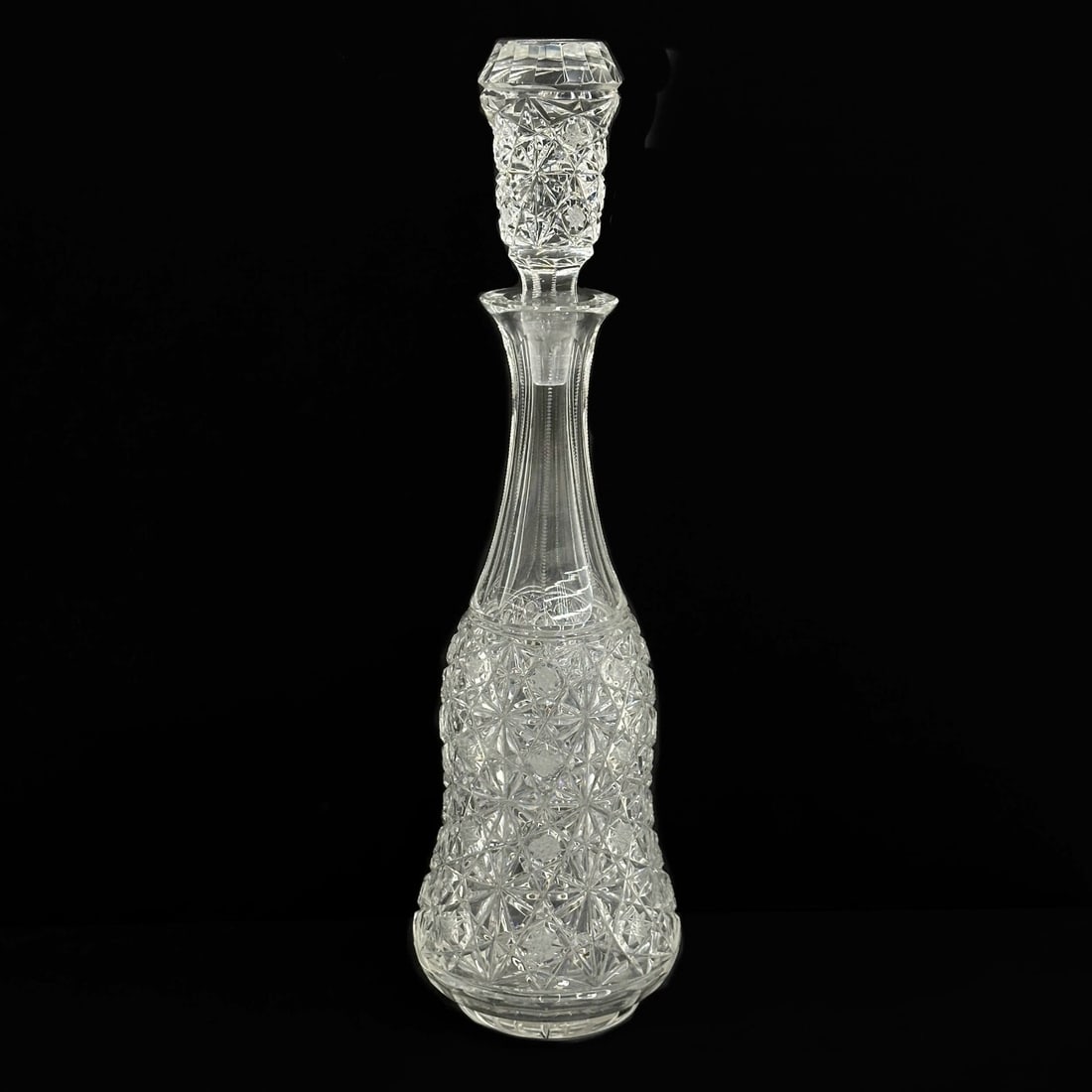 American Libbey Cut Glass 16.25 inch Decanter Hobstars early 20th century (1 of 8)