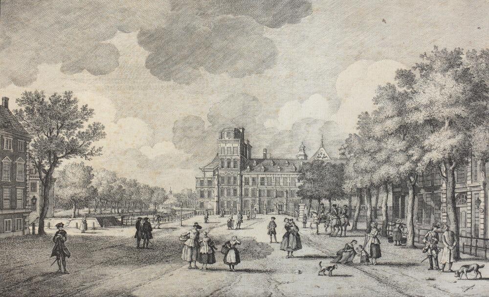 Paulus Constantijn la Fargue Dutch 1729 - 1782 Etching View from the Buitenhof (1 of 4)