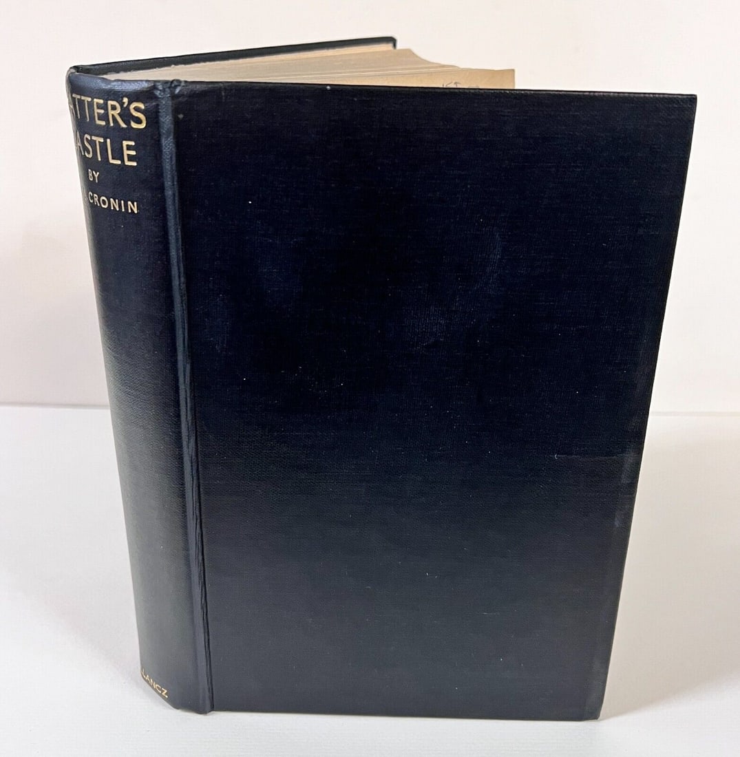 AJ Cronin Hatters Castle 1st Ed 1931 with Signed Letter: Archibald Joseph Cronin, Hatters Castle First Edition. Tipped in, note with letterhead signed by author. Black cloth cover, gilt title on spine, no DJ. Published Victor Gollancz Ltd London 1931. Measu